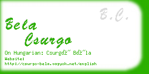 bela csurgo business card